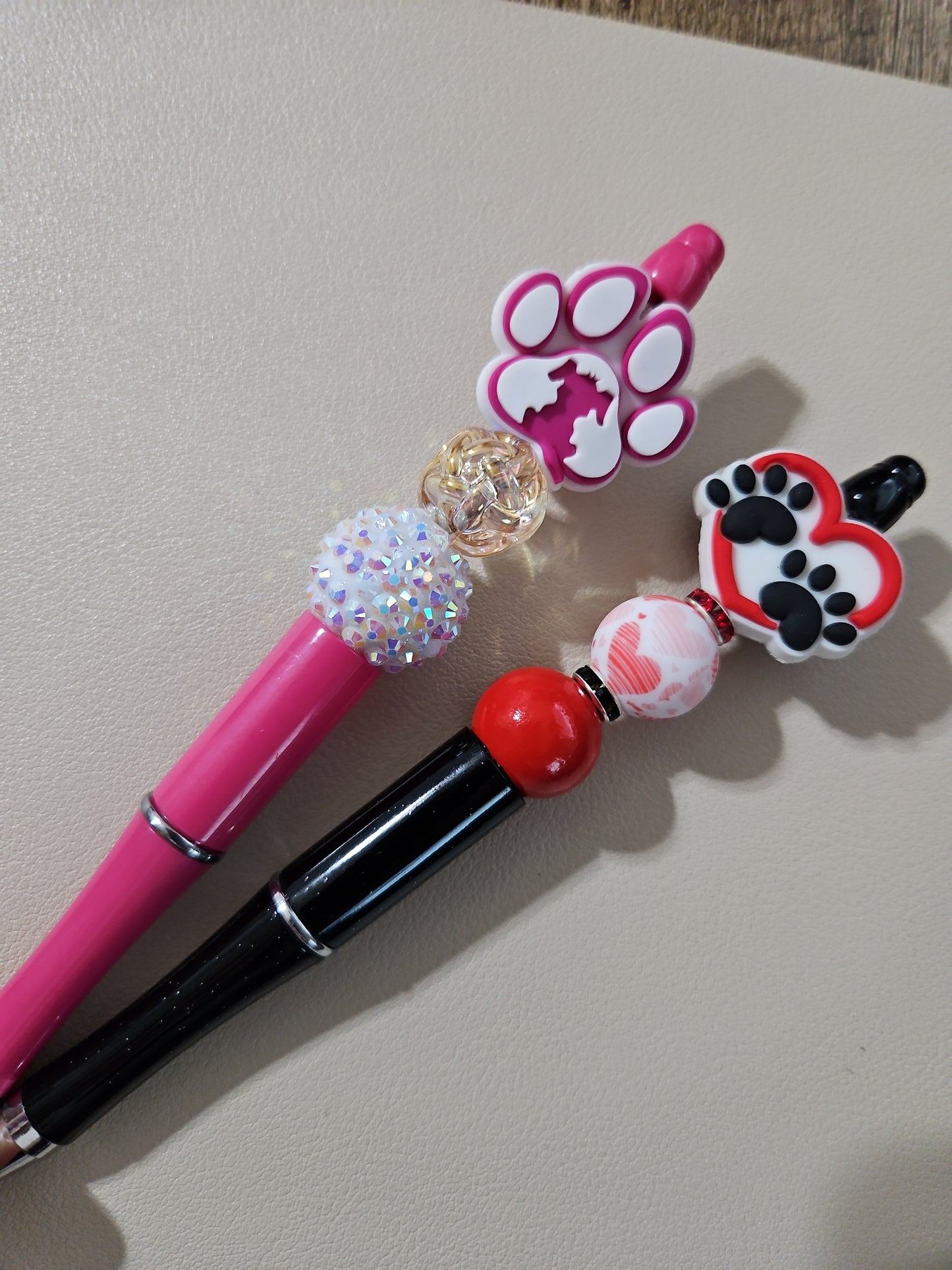 Paw Print Focal Beaded Pens